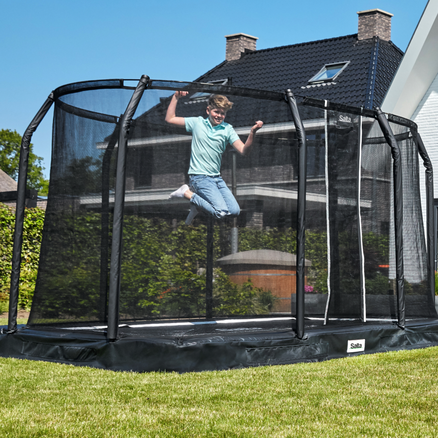 Trampolin Premium, Ground inkl. sikkerhedsnet, 305 x 214 cm